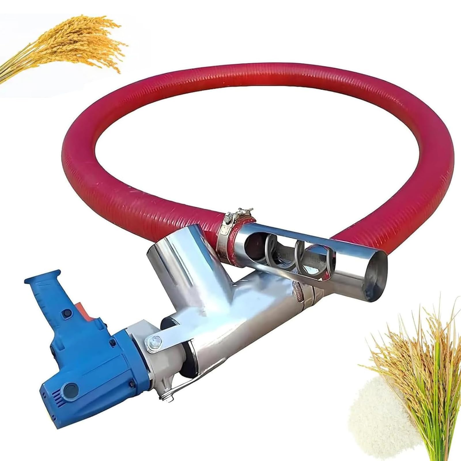 Aspirador eléctrico de grano de 1500 W y transportador de tornillo, puerto de alimentación de acero inoxidable, funcionamiento silencioso para limpieza de granos y cemento, alta eficiencia