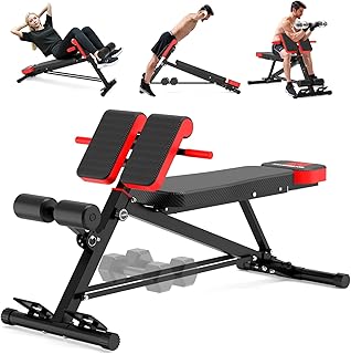 K KiNGKANG Adjustable Weight Bench,Roman Chair Load 500 LBS Workout Bench for Home Gym Workout Fitness Equipment Adjusts t...