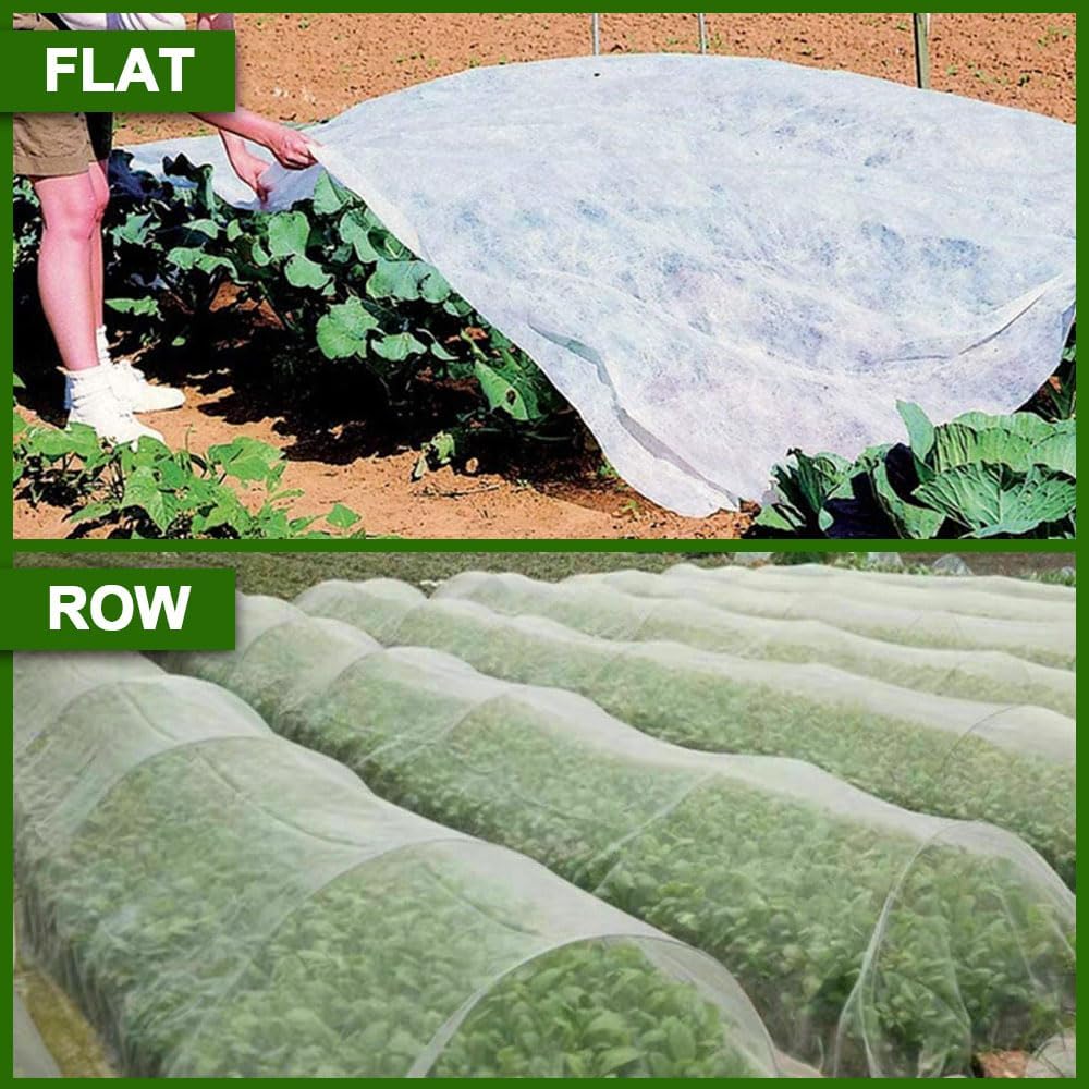 Plant Covers Freeze Protection, 10x50FT Reusable Thickened Winter Floating Row Covers, Frost Cloth Blanket Shade Cloth Garden Fabric Plant Cover for Raised Beds Vegetables Insect Winter Frost