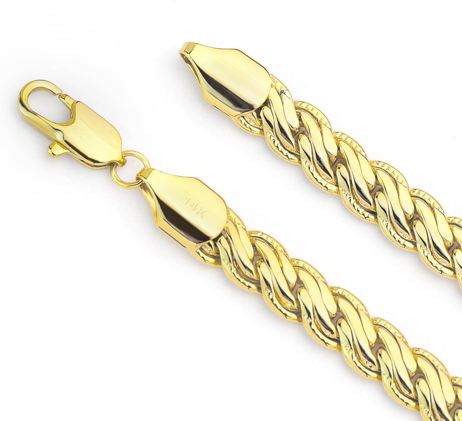 14K Gold Rope & Braided Bracelets for Women - Dainty Gold Chain Jewelry, Elegant Bracelets for Men & Women, Available 7.3MM in Sizes 7 to 9 Inches