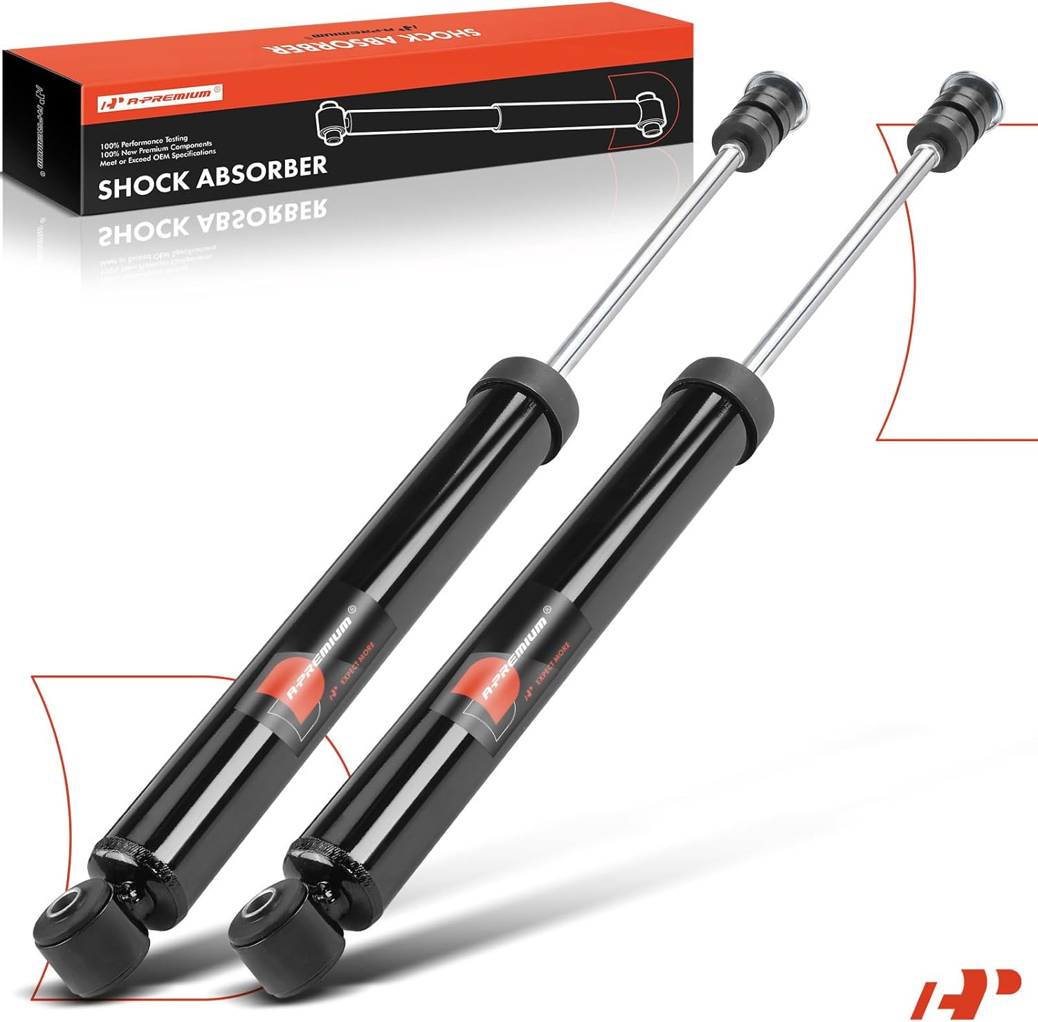 A-Premium Rear Pair (2) Shock Absorber Compatible with Mitsubishi Mirage 2014-2015/2017-2023, Driver and Passenger Side
