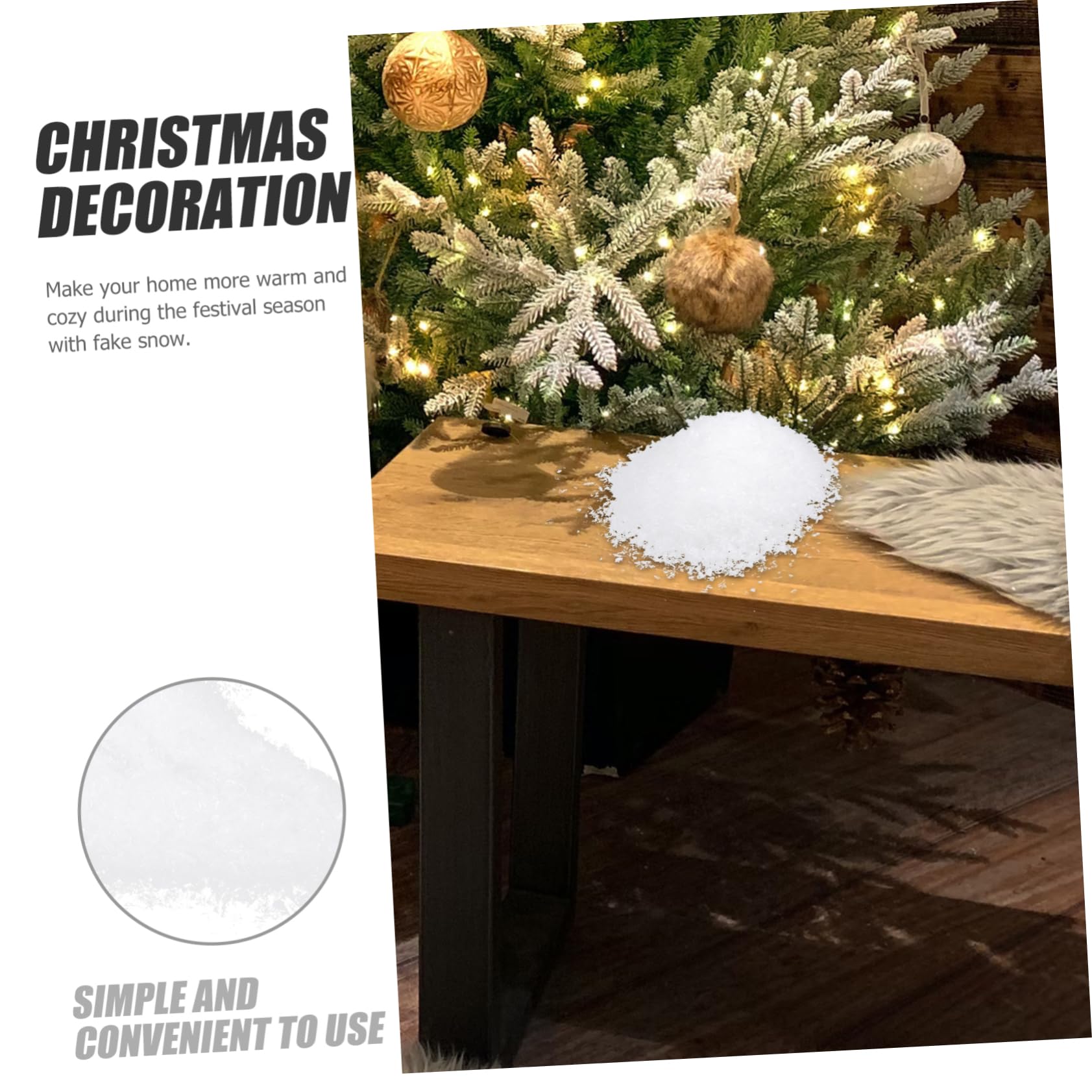 HOOTNEE 1pack Christmas Fake Snow Decor of Realistic Snowflakes for Holiday Decorations Multi-purpose Party Supplies Lightweight for Trees Scenes