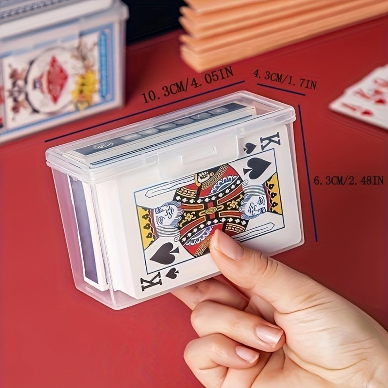 Transparent Plastic Playing Card Storage Box, Durable Organizer Case for Poker, Magic Cards, Lightweight