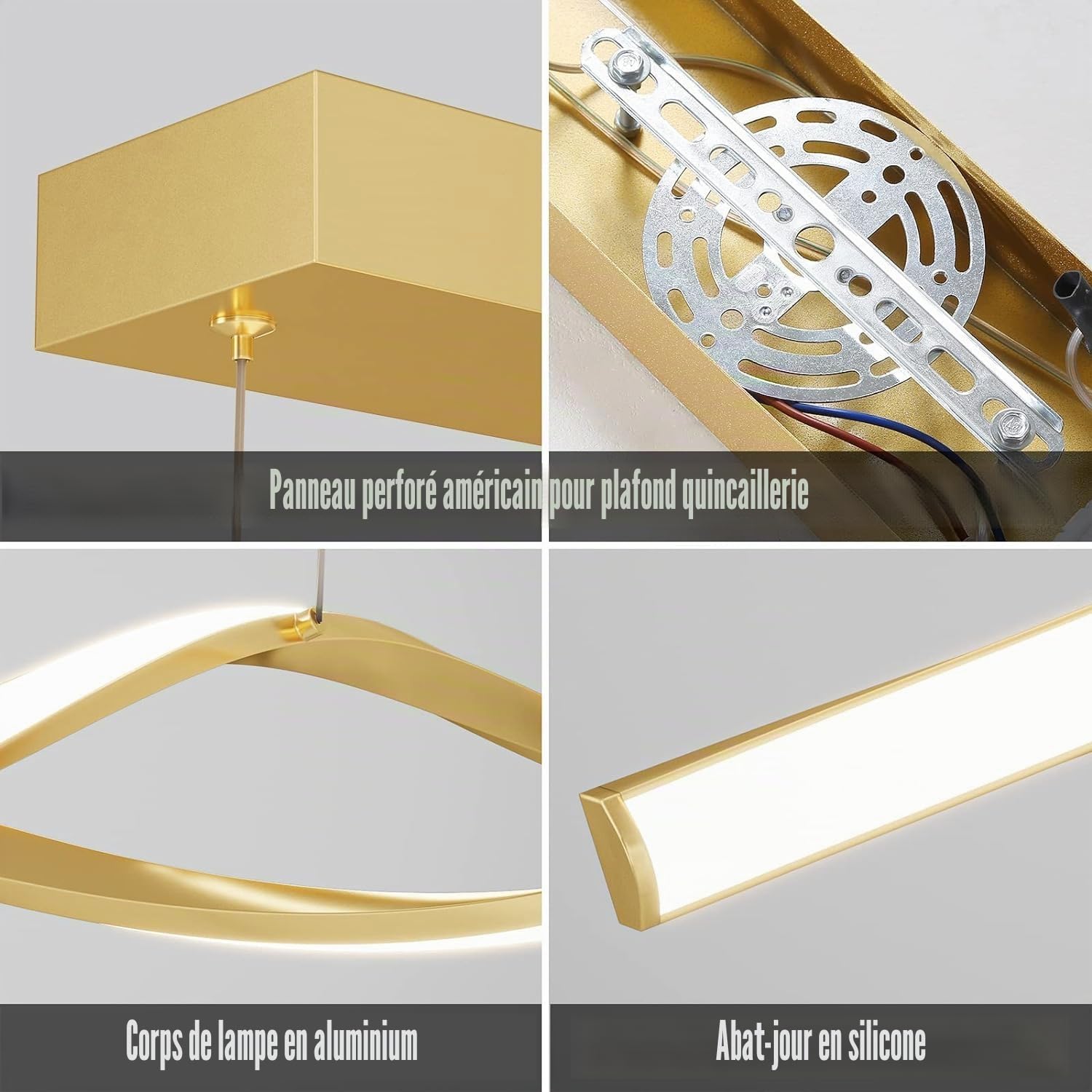 Mikeru Plafonnier LED pour salle à manger, 36W 100cm, Luminaires modernes pour îlot de cuisine, Suspension linéaire à intensité variable avec télécommande, Hauteur réglable de 150cm, Réglage de la