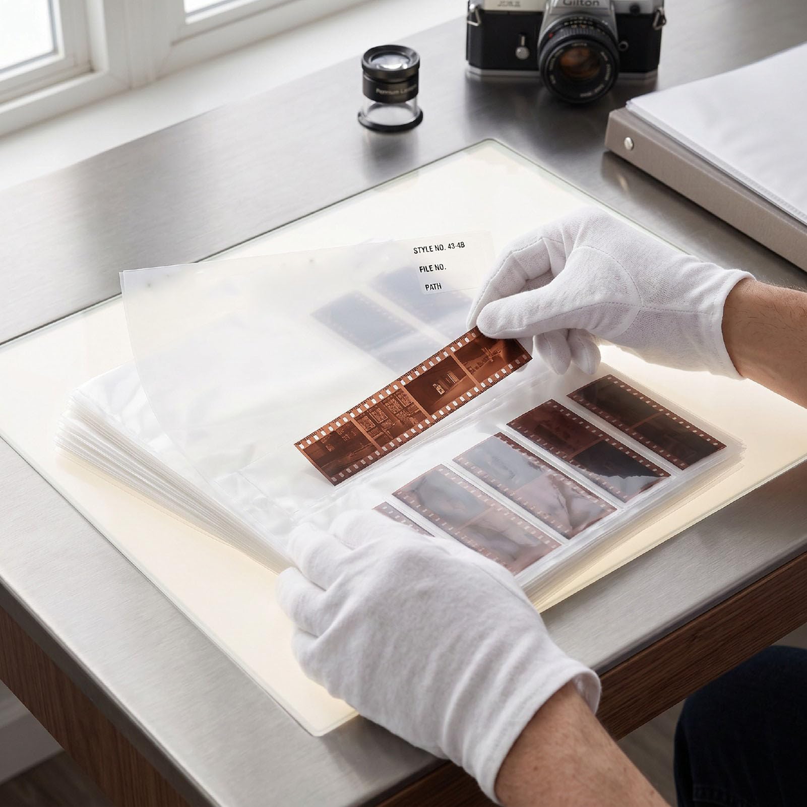 Fundas para Negativos 4x5, Páginas de Almacenamiento de Película sin ácido, 4 Bolsillos por Página con Protección de Archivo para Fotógrafos
