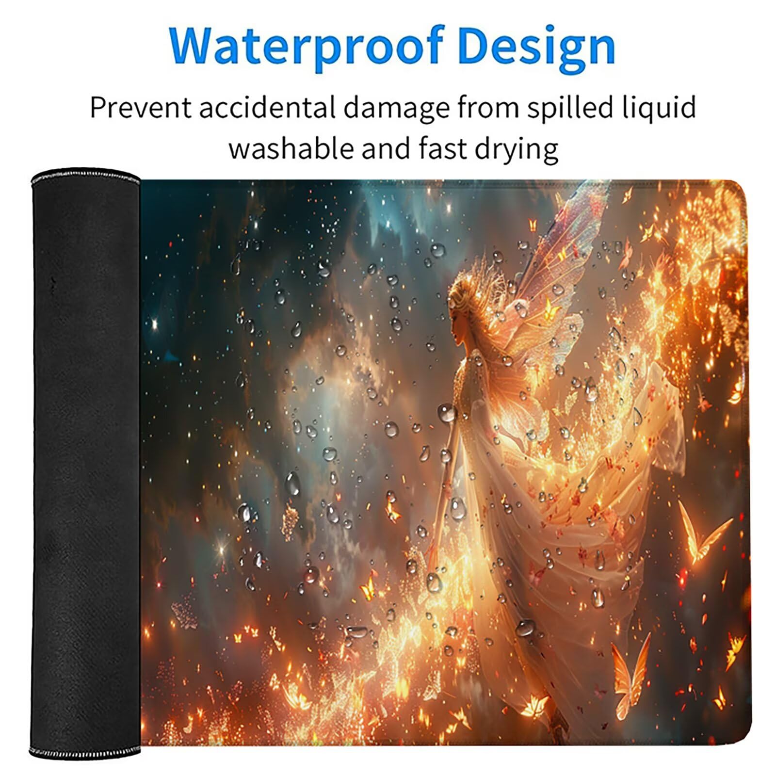 Amarillo Alfombrilla Ratón XXL 1600x800x3mm, Mujer Mouse Pad 2-4347 | Alfombrilla Ratón Gaming Mejora la Precisión y la Velocidad, Alfombrilla Escritorio para Jugadores de PC, Oficina