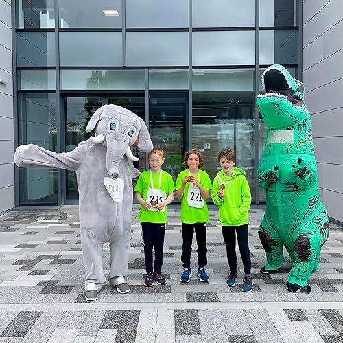 Miniatura 4 de MXoSUM Disfraz inflable de dinosaurio para adultos, disfraz de T-rex divertido para fiesta, disfraz de dinosaurio, disfraz de Halloween