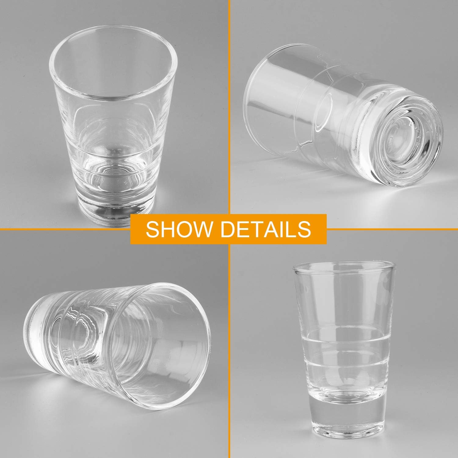 4 Ounce Heavy Base Shot Glass Set,QAPPDA Whisky Shot Glasses 4 oz,Mini Glass Cups For liqueur,Cordial Glasses,Tequila Cups Small Glass Shot Cups Set Of 16 KTY1511