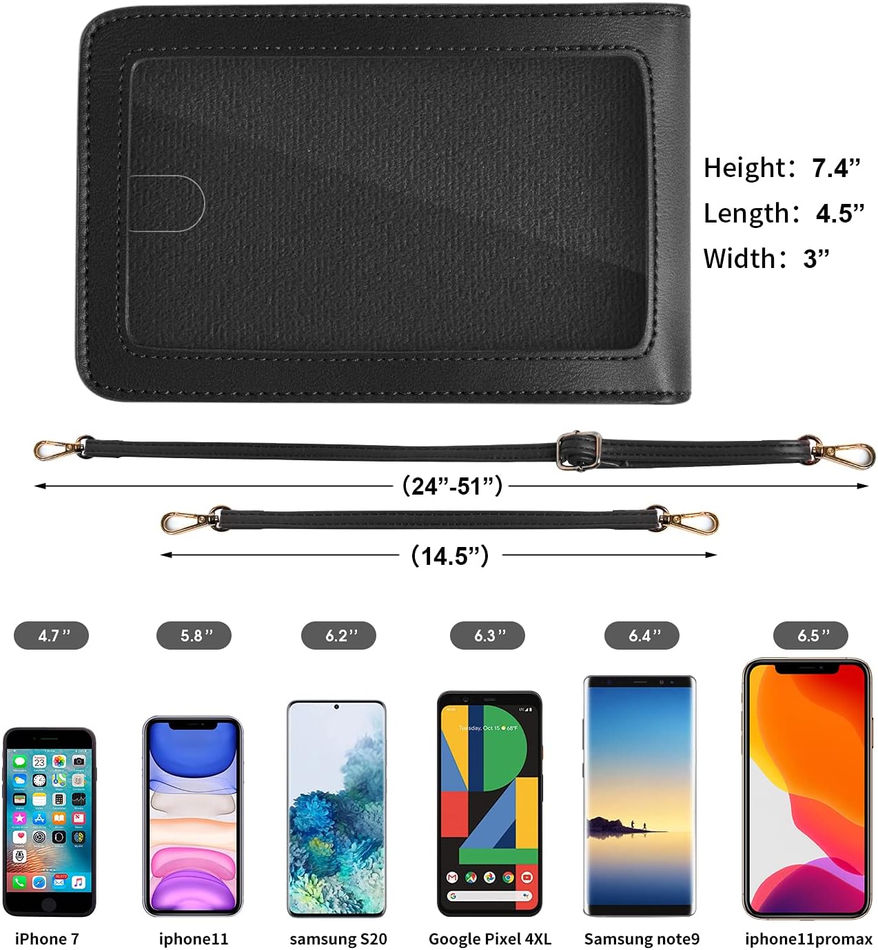 Borivilla Crossbody Cellphone Purse Women Touch Screen Bag RFID Blocking Wallet Handbag Shoulder Strap - Image 7