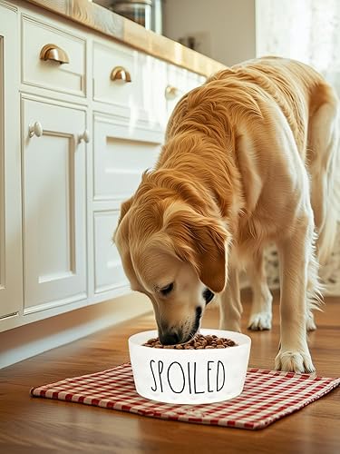 Miniatura 9 de Cuenco de cerámica para perros de 70 onzas, comedero antideslizante de 8 pulgadas para perros medianos y grandes, adecuado para alimentos secos y