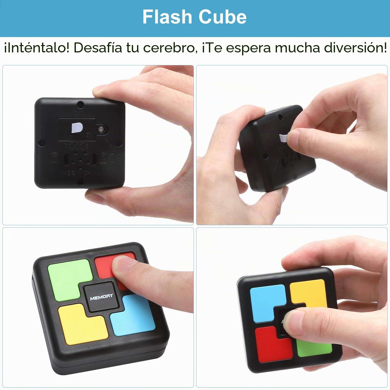 TNSLAND Juego de Memoria Infantil Electrónico con Luces y Sonidos, Juguete Educativo Portátil para Niños, Juegos de Memoria para Niños 6-10 años Juego de Concentración y Reacción, Regalo