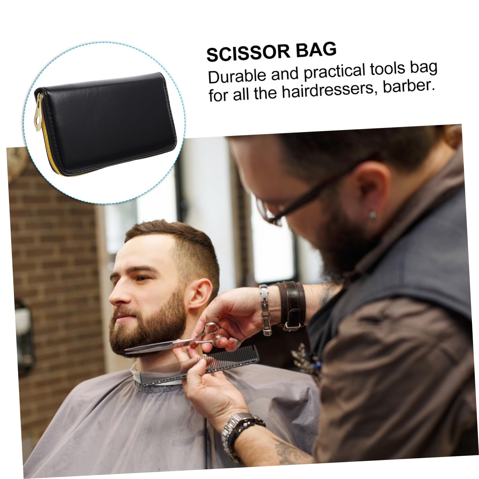 Gogogmee Professional Scissors Storage Bag Compact 2-piece Case for Stylists Barbers Travelers