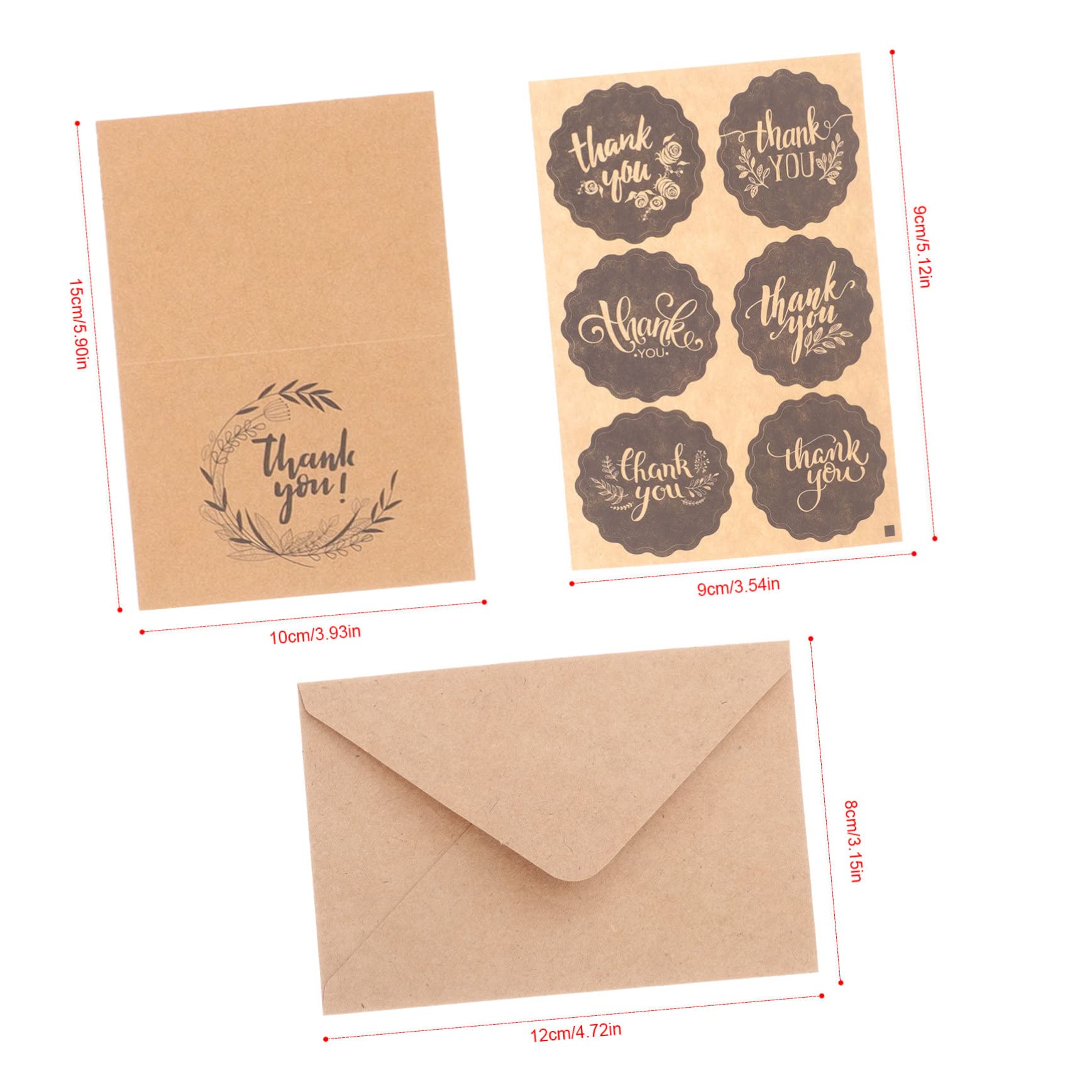 NUOBESTY 48sätze Kraftpapier Dankeskarten Für Kleine Unternehmen Einfache Elegante Grußkarten Zur Kundenbindung Und Für Online-shops Und Dienstleister