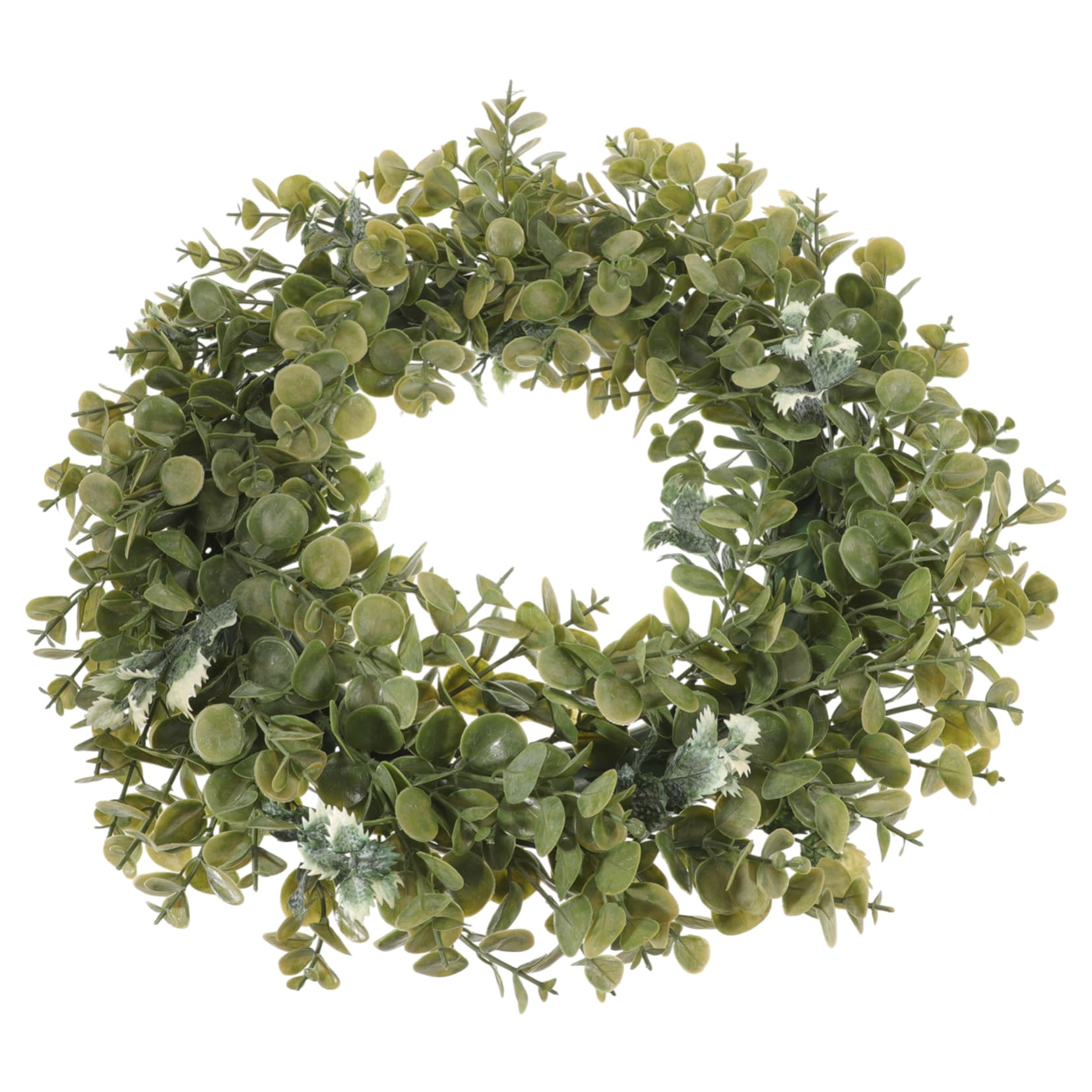 VICASKY Ghirlanda di Piante Verdi in Stile Americano 35 Cm, Decorazione Murale Artificiale di Eucalipto per Casa, Matrimonio e Negozi, Ornamento a Corona Resistente senza Manutenzione
