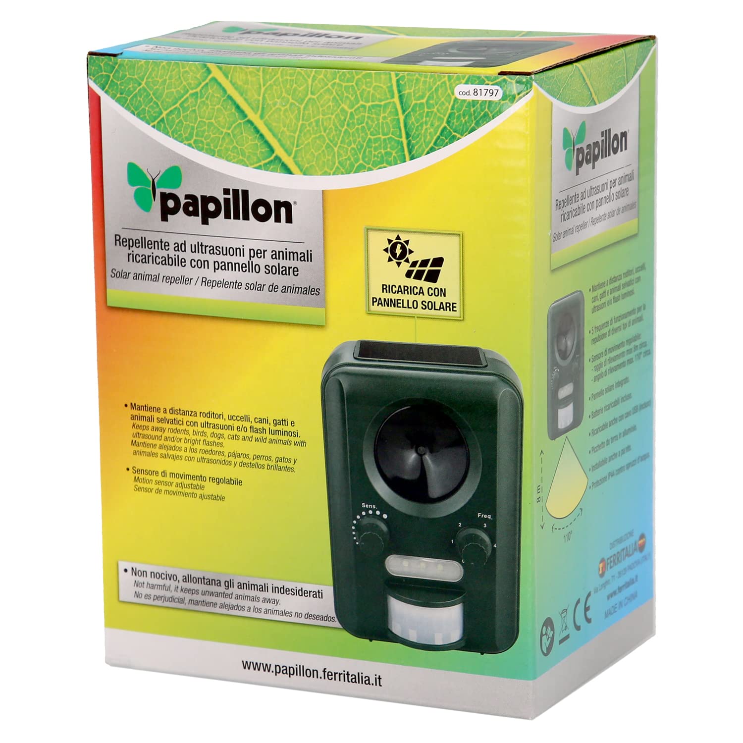 Repellente ULTRASUONI Solare X Diversi Animali FREQUE. Regolabile Maurer