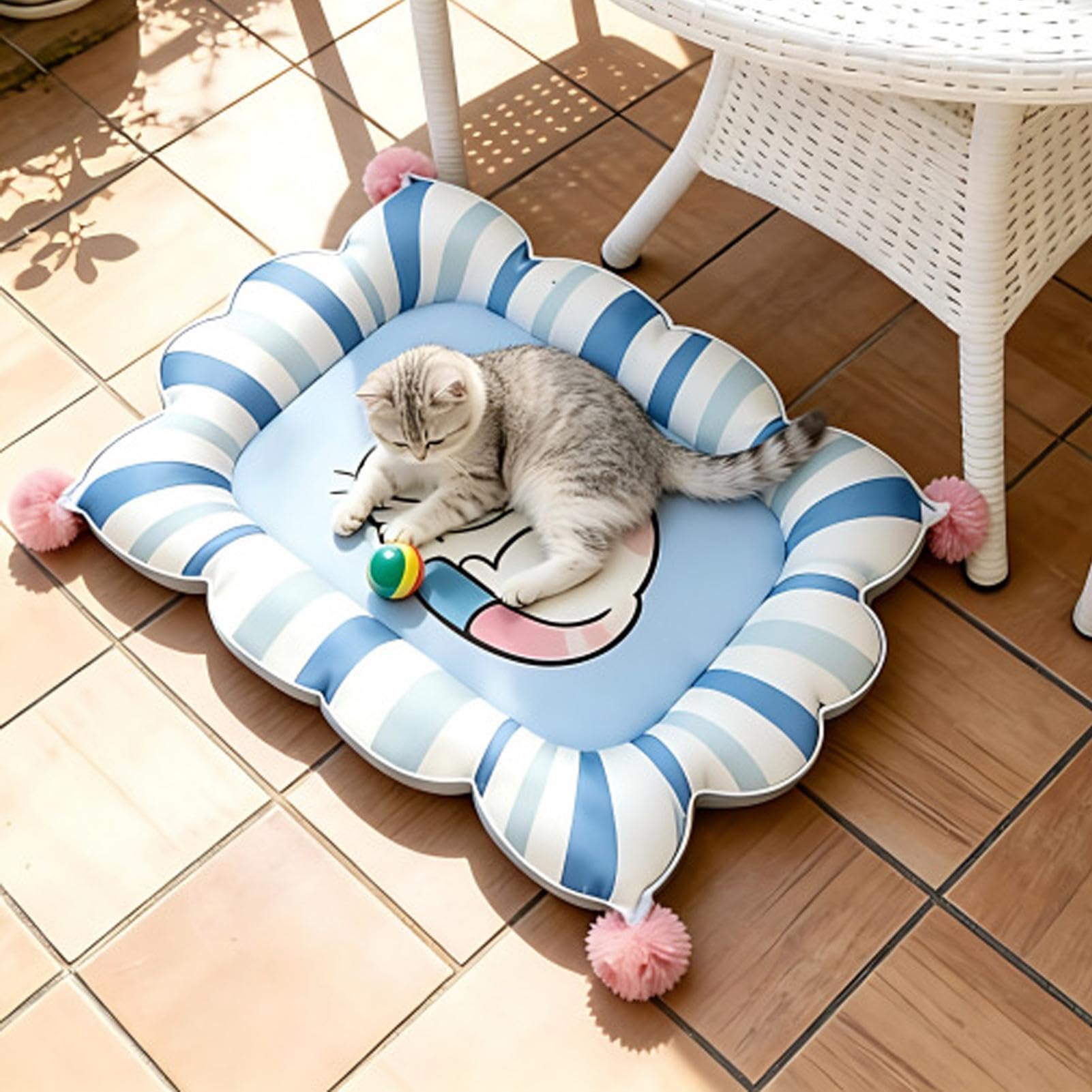 Generisch Katzen Kühlmatte 67x47x10cm Selbstkühlende Gel Matte Für Katzen Und Hunde – Druckaktivierte Kühlung – Kratzfeste Wasserfeste Sommer Matte Für Boden Sofa Innenbereich L
