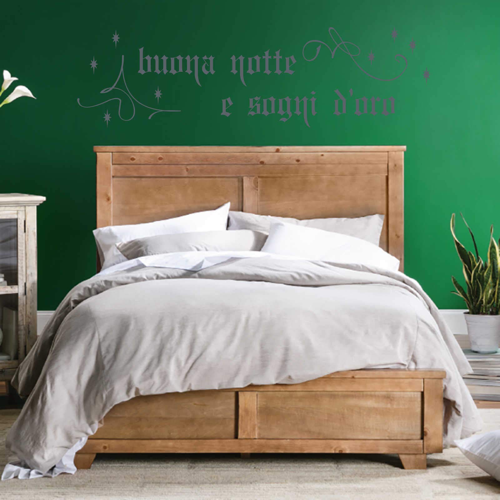 INDIGOS UG - Decalcomanie da muro - adesivi da parete - Murale - Buona Notte - 180 cm x 54 cm antracite - Decorazione per soggiorno, camera dei bambini, ufficio, scuola