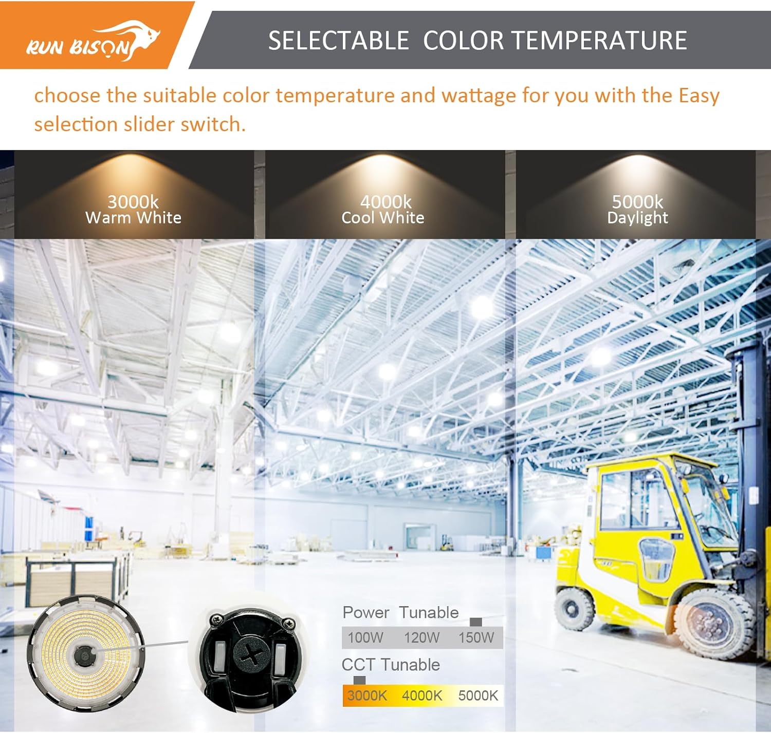 Selectable color temperature options