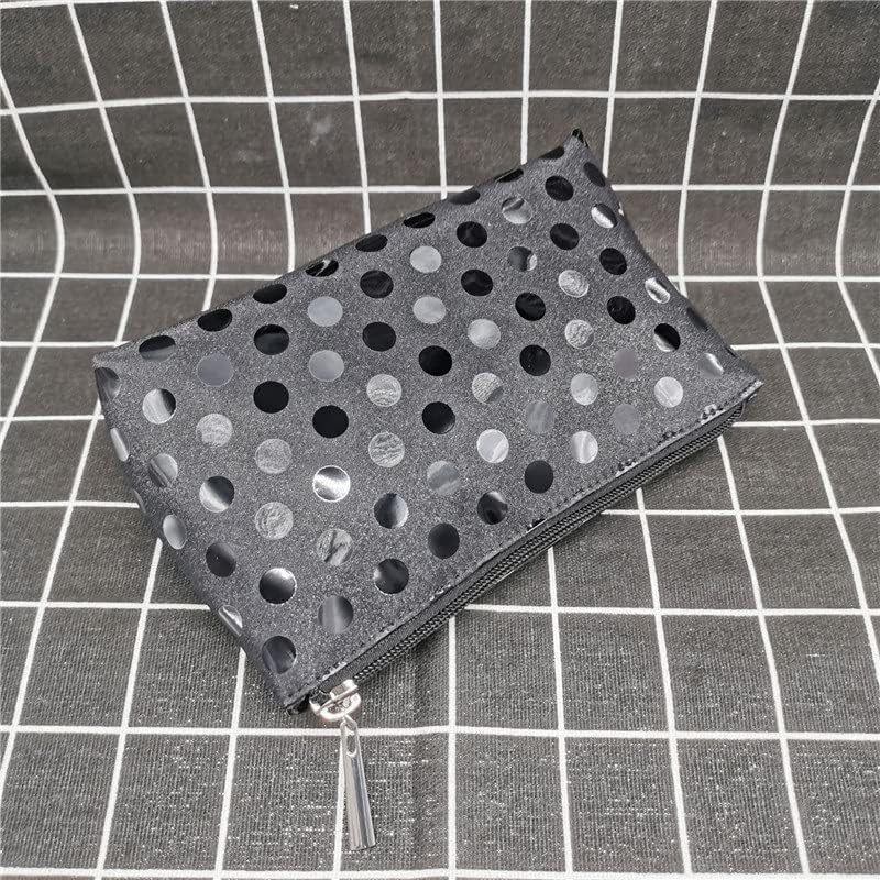 Black Garden Point Hand-held Cosmetic Bag Convenient Fashion Cosmetic Storage Bag Large-capacity Storage Bag image 4