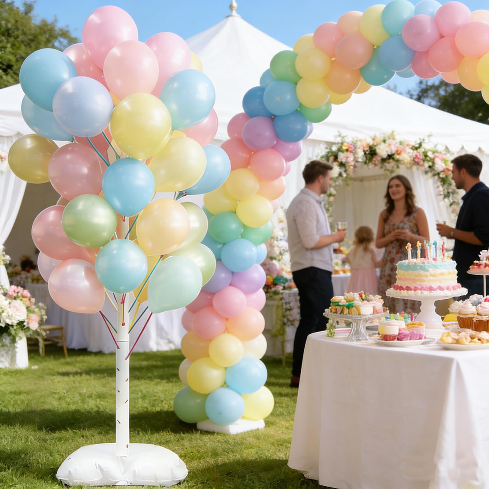 Ballonsäulenständer-Kit, Ceither Ballonbogen-Ständer 6,6 m Ballonturm, für Partydekoration, Hochzeit, Weihnachten, Geburtstag