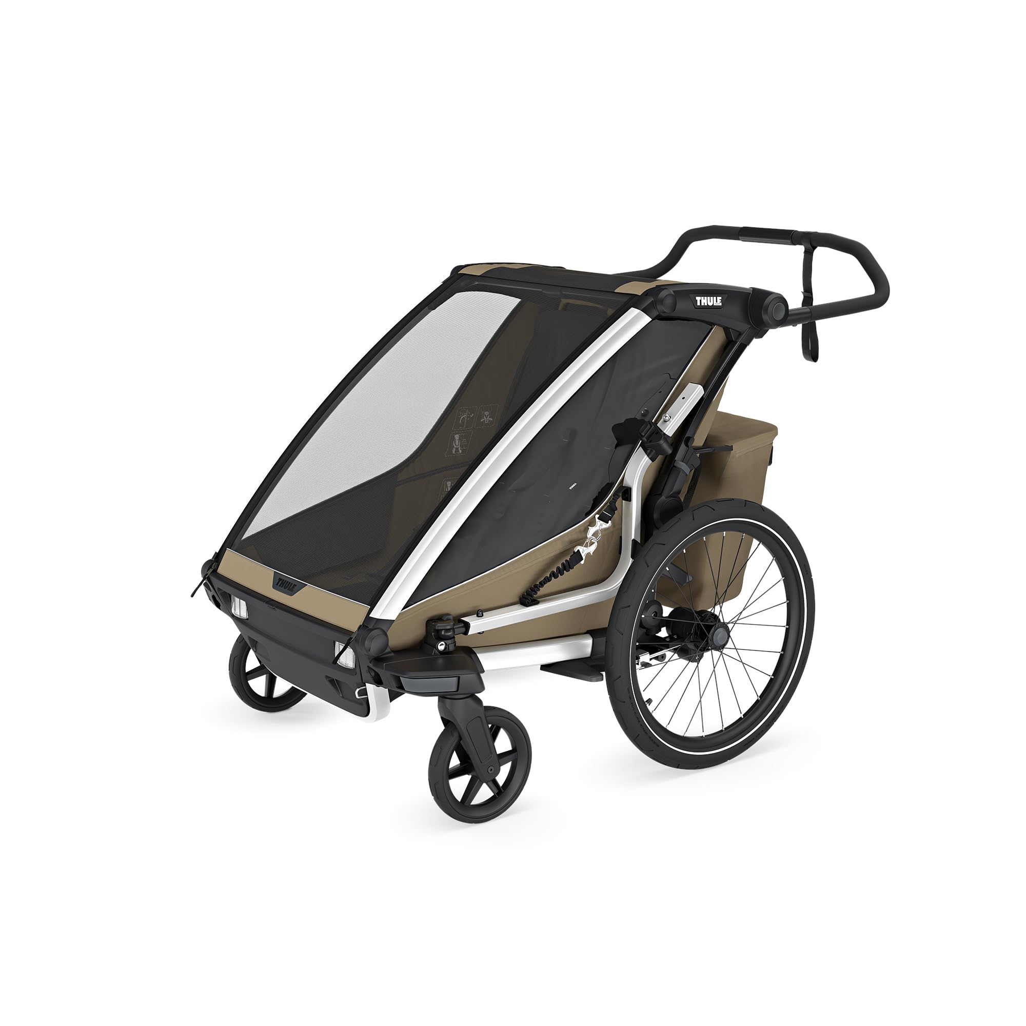 Thule Chariot Cross 2 Rimorchio Multisportivo Da Bici Faded khaki, Double
