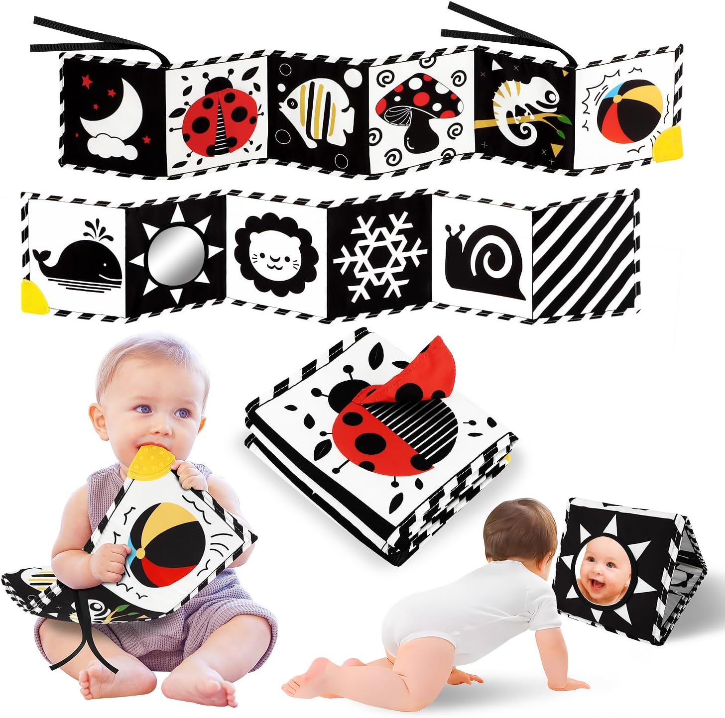 Engaging Tummy Time: The Ultimate High Contrast Baby Book for Newborns!