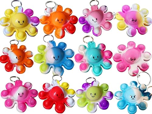 Roaqua Paquete de 100 llaveros de mochila de pulpo a granel para estudiantes, regalo y recuerdos de fiesta de animales marinos y océanos