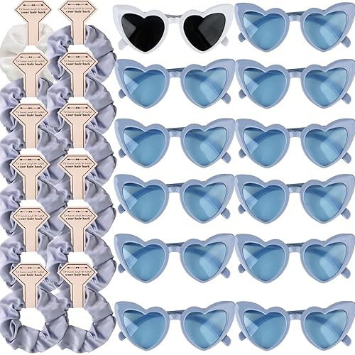 Miniatura 8 de Juego de 6 lentes de sol de satén para dama de honor, para despedida de soltera, sin daños, ideas de lazos para el cabello, regalo para bodas