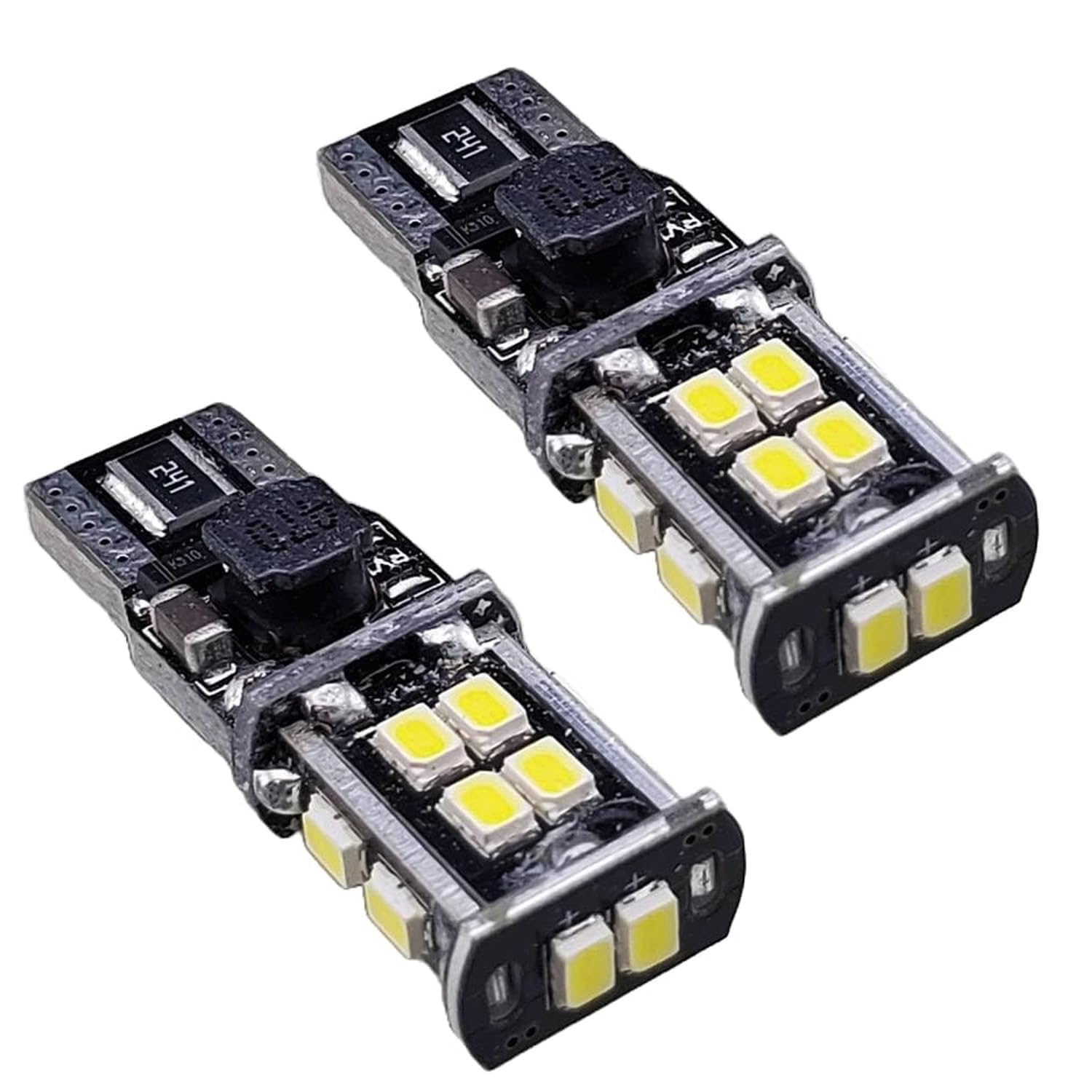Lot de 2 ampoules 15 SMD T10 501 W5W pour camping-car/caravane 12V 8W