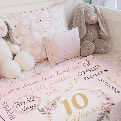 Miniatura 6 de Septan Regalos de cumpleaños para niñas de 10 años, manta de cumpleaños número 10, Navidad, ideas de cumpleaños para niñas de 10 años, decoraciones