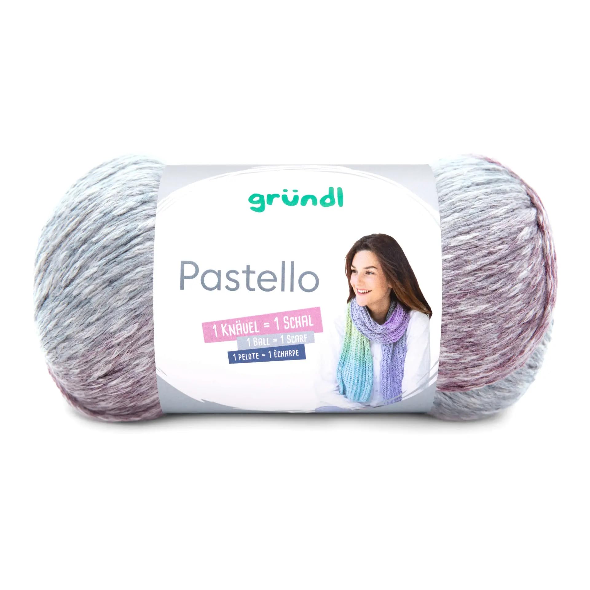 Gründl Yarn, Cotton, Mauve Opal Pastel Mottled Colour, ca. 400 m