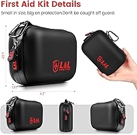 Vista 5 de Kit de primeros auxilios de 120 piezas para viajes, coche y supervivencia de emergencia, suministros médicos compactos e impermeables con vendajes