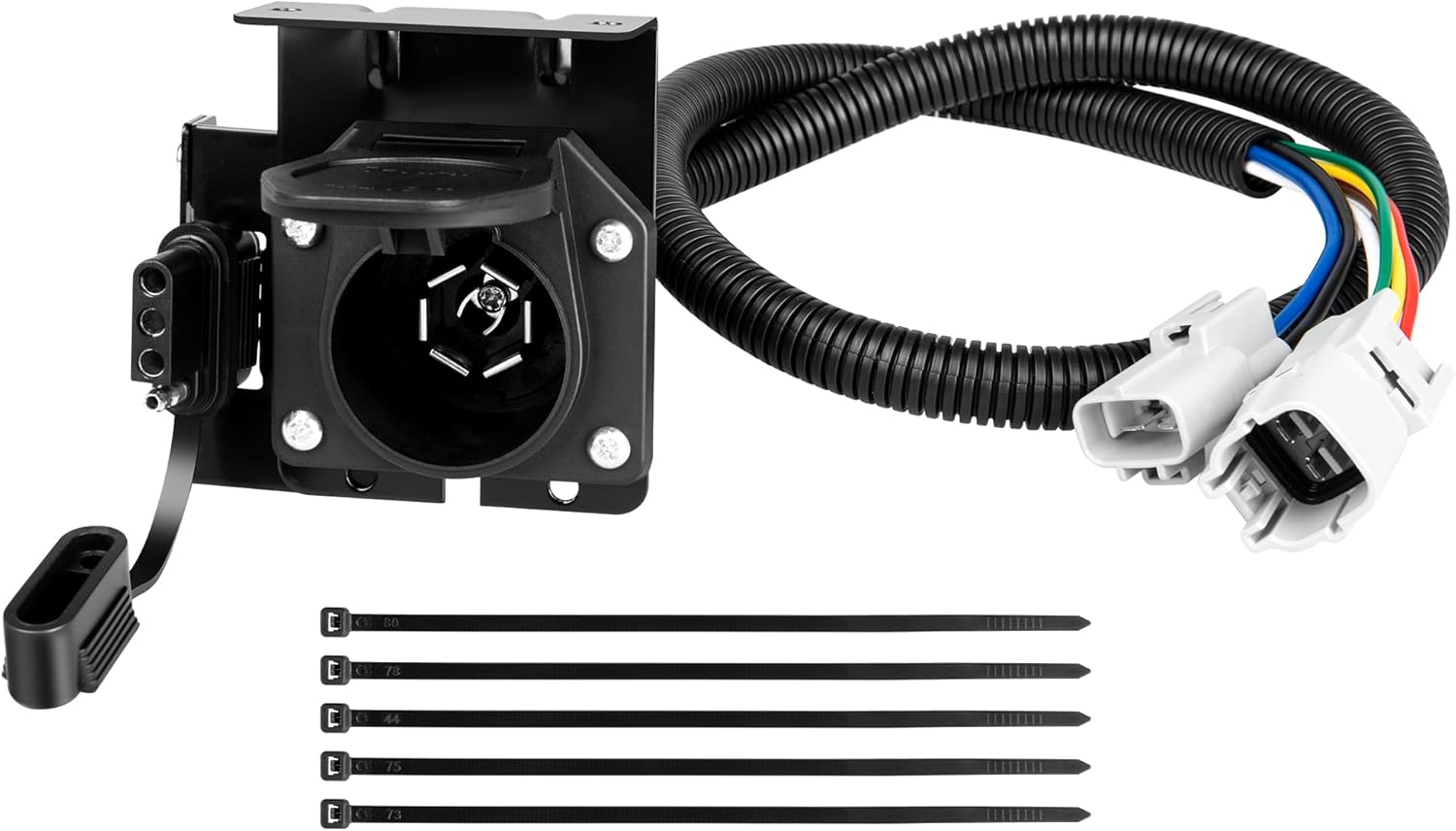 Oyviny Multi-Tow 7 Way RV Blade and 4 Way Flat Trailer Wiring Harness Adapter for 2007-2013 Toyota Tundra, Tundra Dual Output Trailer Adapter, Factory Tow Package Required