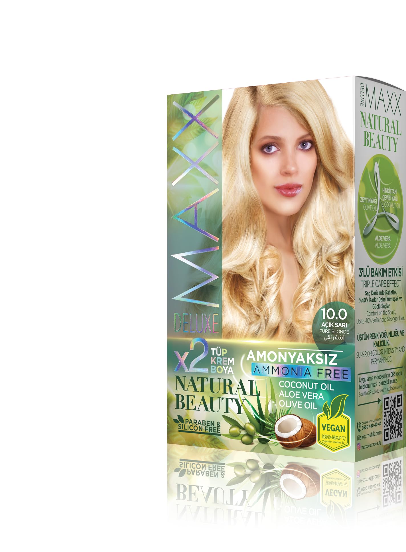 Maxx Deluxe Natural Beauty Amonyaksız Set Saç Boyası 10.0 Açık Sarı