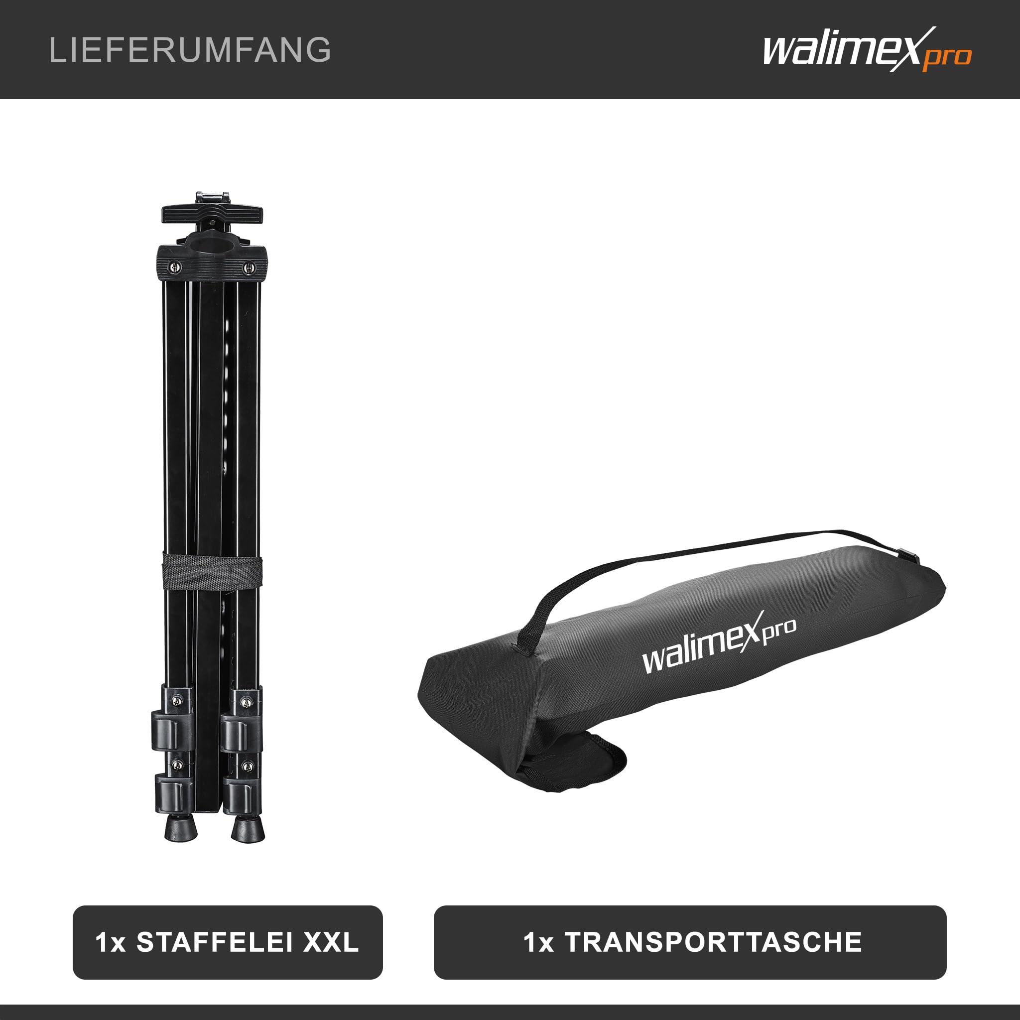 Walimex pro Sztaluga XXL 62-205 cm, aluminium I idealna sztaluga atelierska, sztaluga stołowa i sztaluga polowa I na płótna do wys. x gł.: 150 x 4 cm, do 6 kg I półka i uchwyt na farby i pędzle, z