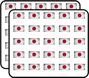 Japan Vintage Flag Japanese Asia Tokyo Sticker for Scrapbooking 1" 50 Pack Stickers Waterproof Vinyl Decals