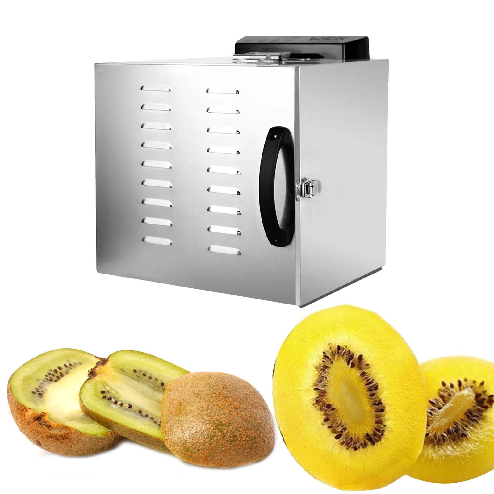 Essiccatore Di Cibo Per Jerky, Vassoi In Acciaio Inox, Essiccatore Per Carne, Frutta, Dolcetti Per Cani, Erbe, Verdure, Yogurt - Timer 24 Ore, Essiccatore Con Display Digitale,6Layer-220V