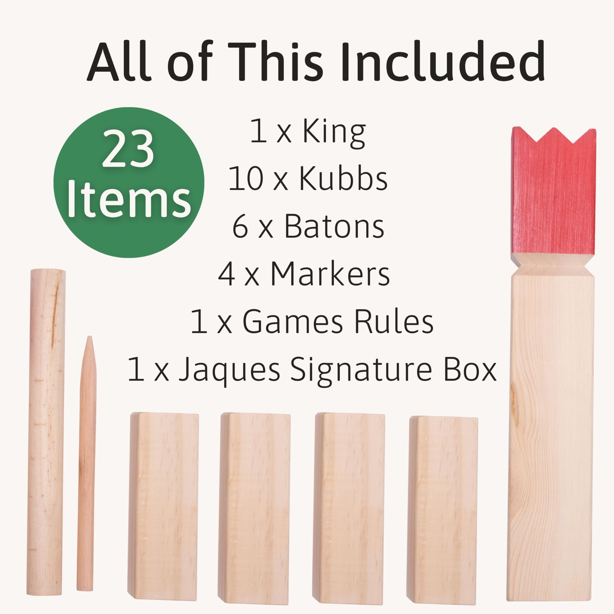 Jaques of London Premium Kubb Outdoor Games | Garden Family Games for Kids and Adults | Kubb Game | Wooden Outdoor Games | Since 1795