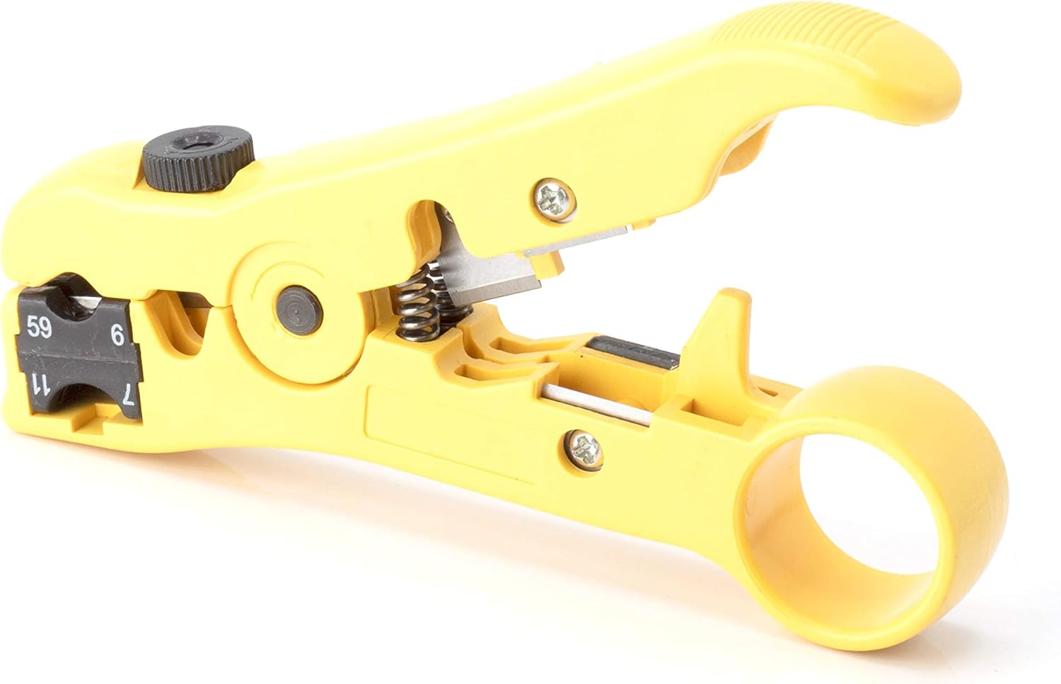 THE CIMPLE CO Coaxial Cable Stripping Tool for RG59, RG6, & RG11, Cable Prep Tool for Category Cable, CAT3, CAT5, & CAT6 Cutter, Universal for Coax and Cat Wire