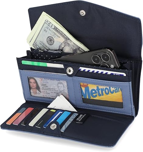 Miniatura 2 de Nautica Money Manager RFID - Cartera organizadora para mujer, Azul (Marine), Compacto