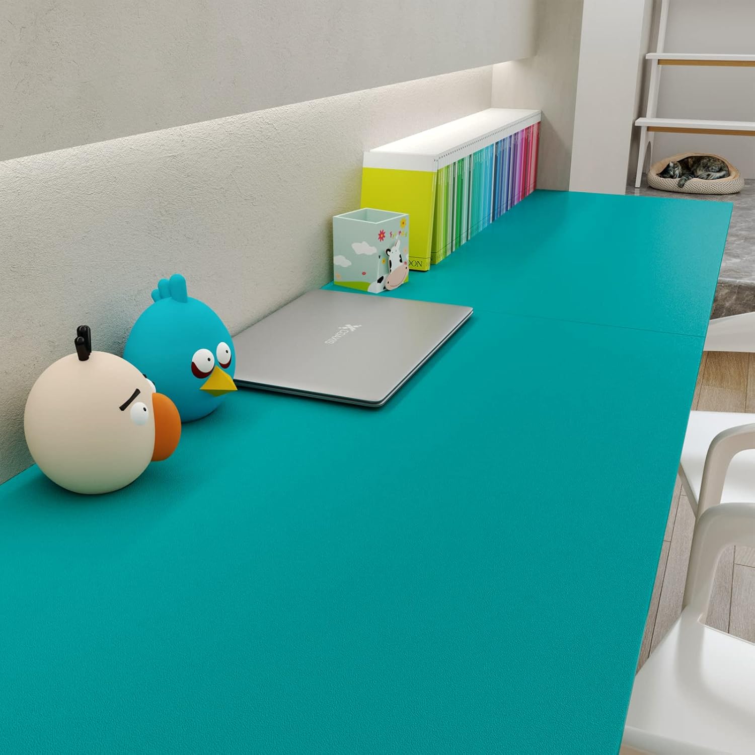 Decotalk Teal Wallpaper Stick and Peel 17.7x120 Green Wallpaper for Bedroom Teal Contact Papar for Walls Removable Contact Paper for Cabinets Solid Green Wall Paper Self Adhesive SolidTeal Vinyl Wrap