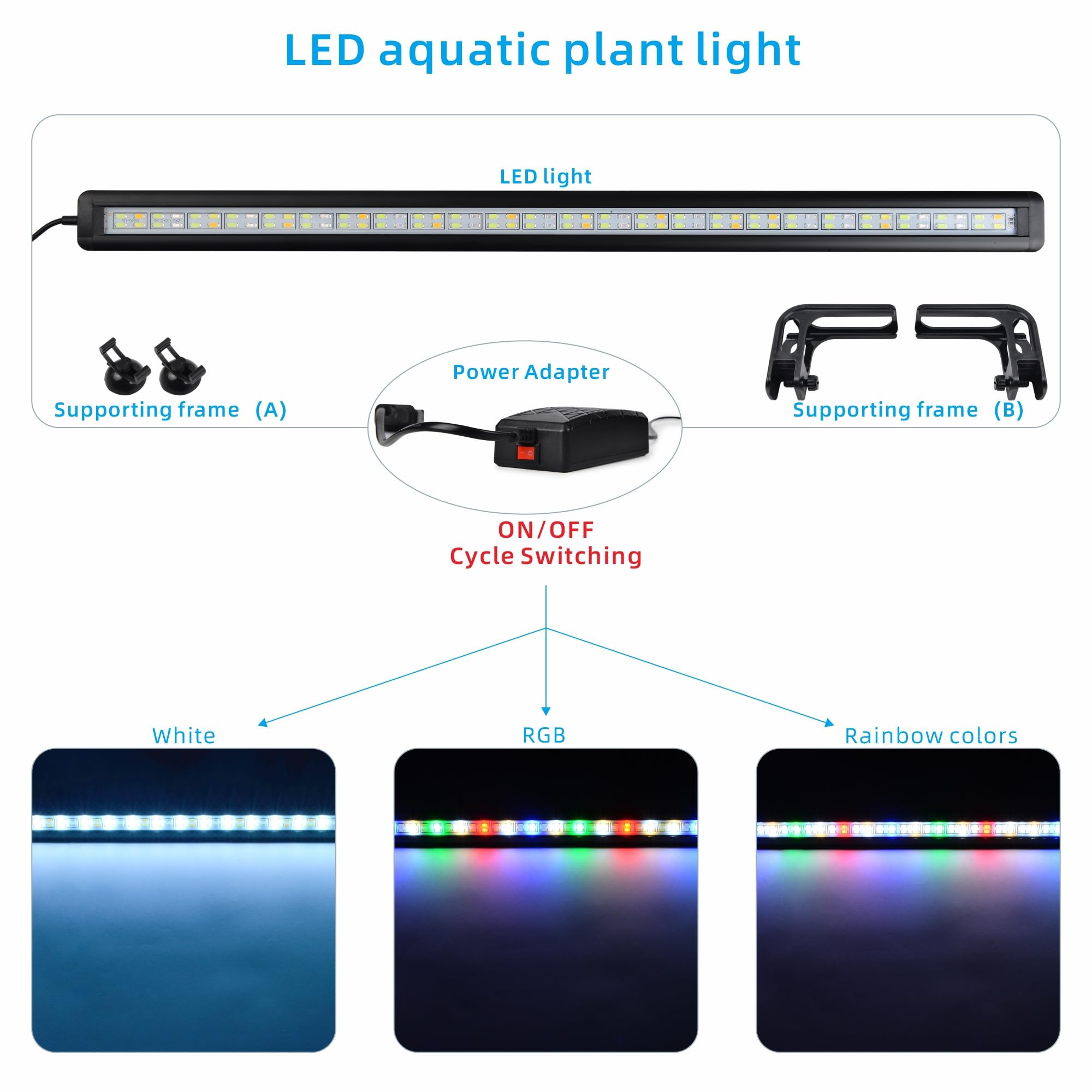 Vimvins Petit aquarium en verre de 20 gallons, kit de démarrage pour aquarium Betta avec filtre, lumières.