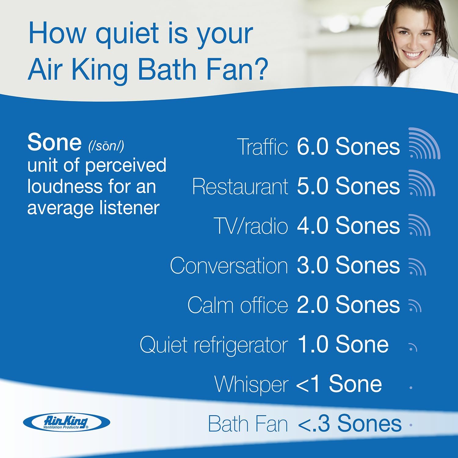 Air King ENERGY STAR Certified E Series 130 CFM Bathroom Exhaust Fan, E130S