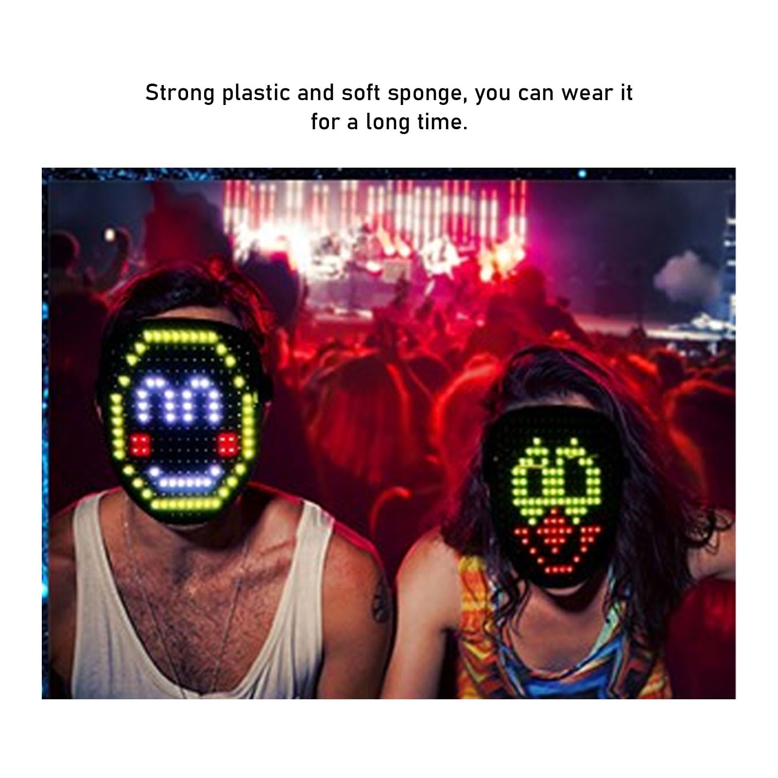 PerGar Maschera LED con Rilevamento dei Gesti, Maschera Trasformante Viso Illuminata a LED Unisex, Maschera Viso Trasformante Illuminata Regolabile, Maschera Illuminante per Festival di