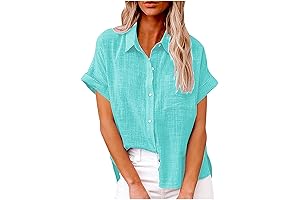Womens Button Down Linen Cotton Shirts