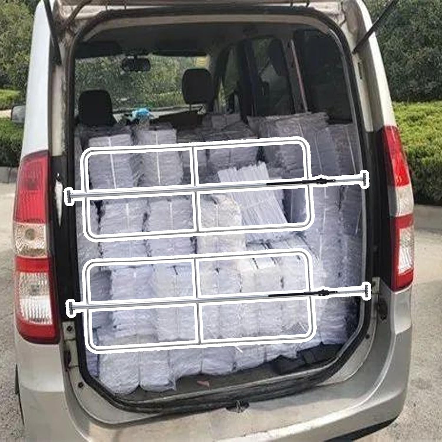 Heavy-Duty Ratcheting Cargo Load Bars for Box Trucks, Vans, and Campers – Adjustable Support Rods (2.35-2.73m/7.7-9ft) for Pickup Truck Bed Storage Solutions