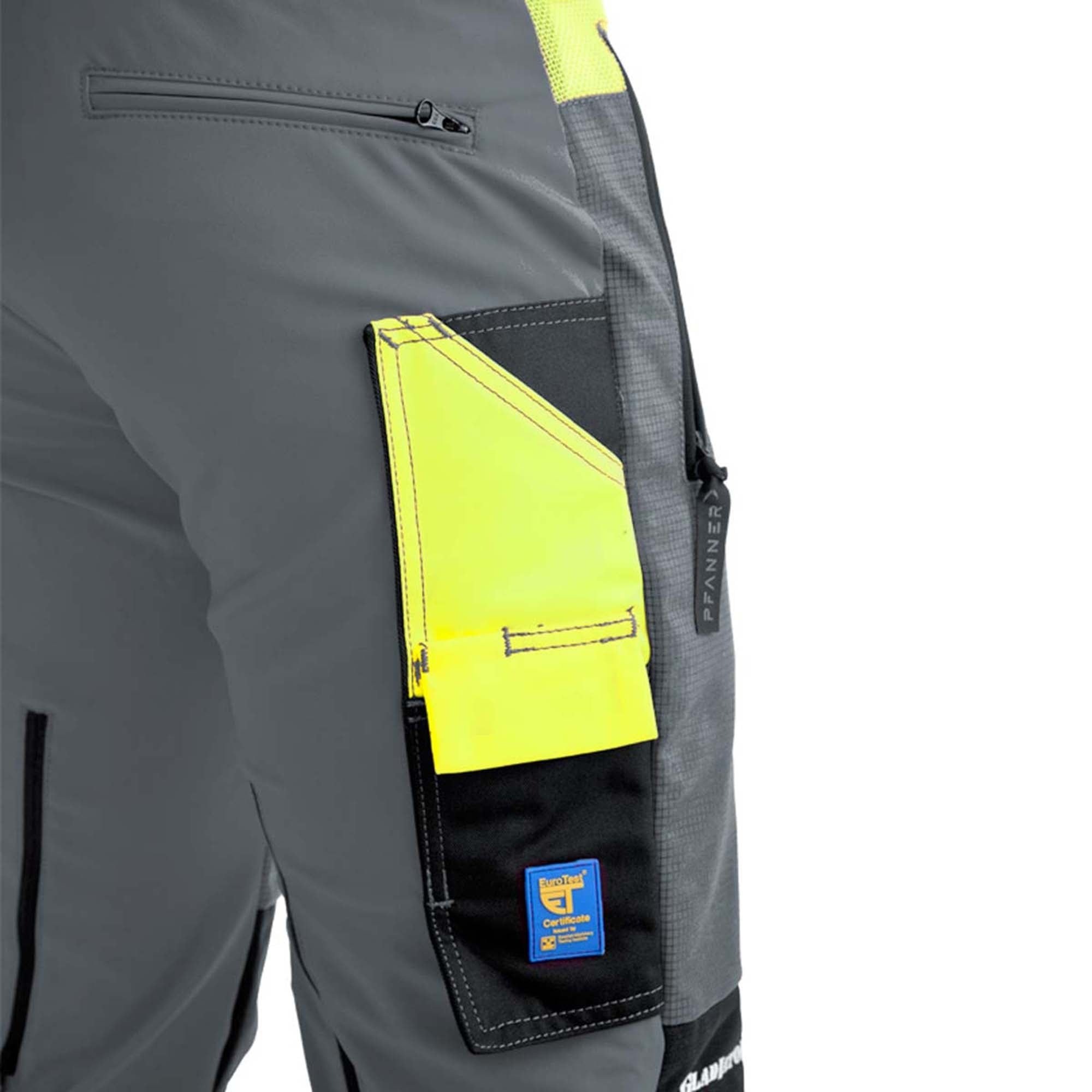 Pfanner Ventilation - Pantalones de protección contra cortes (clase 1), color gris, gris, M