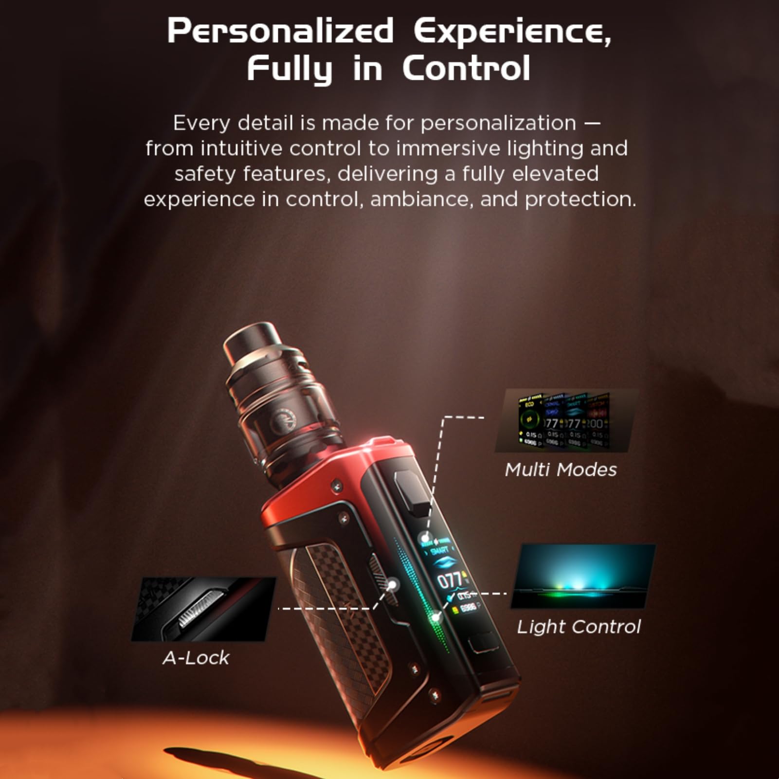 For Geekvape Aegis Legend 5 Kit 200 W Mod (Rojo Turbo) A-Lock | 5,5