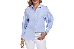Women's Oversized Striped Button Down Shirt
