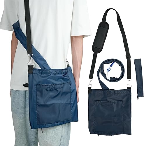 Soporte para bolsa de drenaje de orina con cubierta protectora para tubos de drenaje, tela impermeable y lavable a máquina, proporciona privacidad y